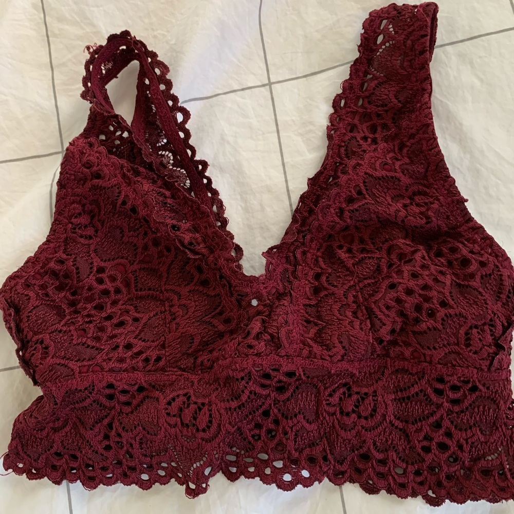 altar’d state burgundy lace bralette size S